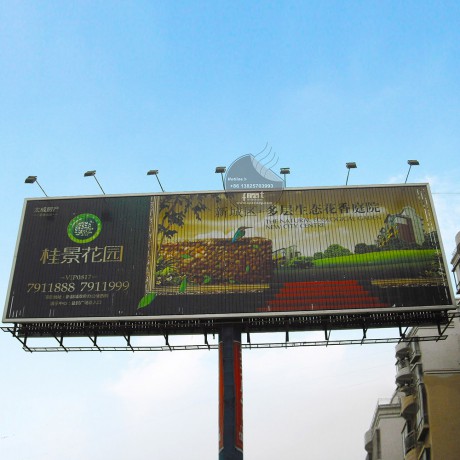 大尺寸戶外廣告棱鏡三面旋轉廣告牌帶桿